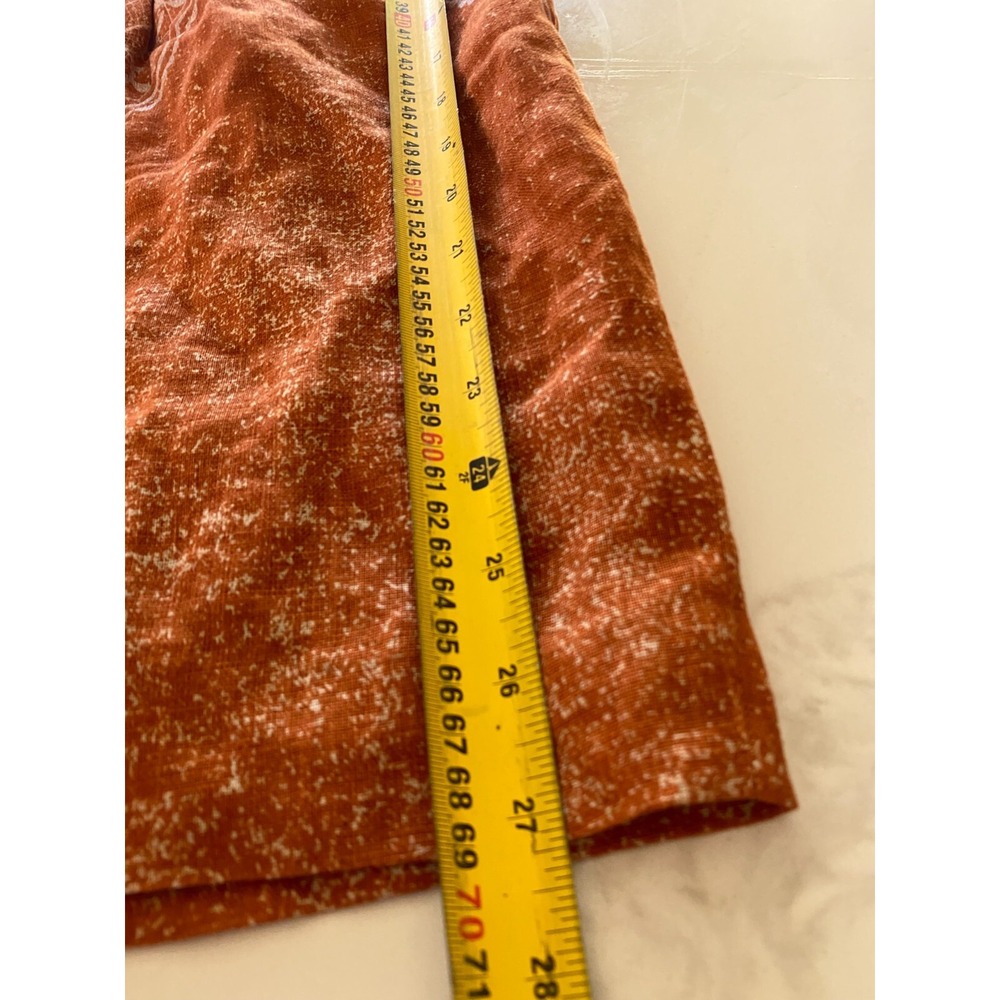 Peruvian Connection linen blend orange strapless mini dress Sz 14 Pockets - Picture 10 of 11